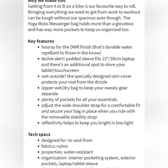 Lululemon Yoga Moto Messenger Bag - Picture 2 of 2